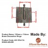 103mm x 114mm Brass Decorative Hinge